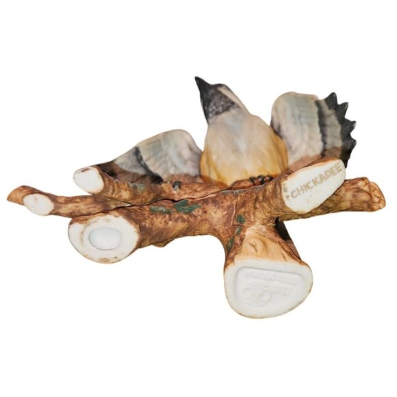 Vintage Antique Hachiro Goto Original Porcelain Chickadee Bird Figurine Japan 5" - Picture 6 of 10